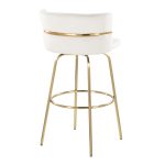Cinch 30 Gold Cream Velvet Swivel Barstools (Set of 2) 20 Cinch 30 Gold Cream Velvet Swivel Barstools (Set of 2)