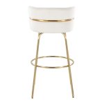 Cinch 30 Gold Cream Velvet Swivel Barstools (Set of 2) 21 Cinch 30 Gold Cream Velvet Swivel Barstools (Set of 2)