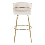 Cinch 30 Gold Cream Velvet Swivel Barstools (Set of 2) 22 Cinch 30 Gold Cream Velvet Swivel Barstools (Set of 2)