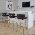 Cinch 30 Gold and Black Contemporary Swivel Barstool (Set of 2) 12 Cinch 30 Gold and Black Contemporary Swivel Barstool (Set of 2)