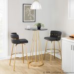 Cinch 30 Gold and Black Contemporary Swivel Barstool (Set of 2) 14 Cinch 30 Gold and Black Contemporary Swivel Barstool (Set of 2)