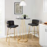 Cinch 30 Gold and Black Contemporary Swivel Barstool (Set of 2) 15 Cinch 30 Gold and Black Contemporary Swivel Barstool (Set of 2)
