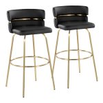 Cinch 30 Gold and Black Contemporary Swivel Barstool (Set of 2) 16 Cinch 30 Gold and Black Contemporary Swivel Barstool (Set of 2)