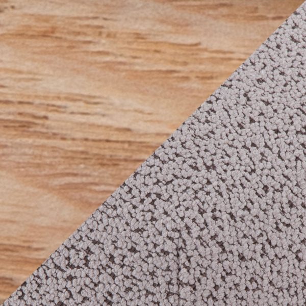 Cinch Beige Boucle Contemporary Pouf Ottoman Natural Wood Accent 8