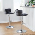 Cinch Black Faux Leather Chrome Contemporary Adjustable Barstools (Set of 2) 15 Cinch Black Faux Leather Chrome Contemporary Adjustable Barstools (Set of 2)