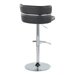 Cinch Black Faux Leather Chrome Contemporary Adjustable Barstools (Set of 2) 20 Cinch Black Faux Leather Chrome Contemporary Adjustable Barstools (Set of 2)