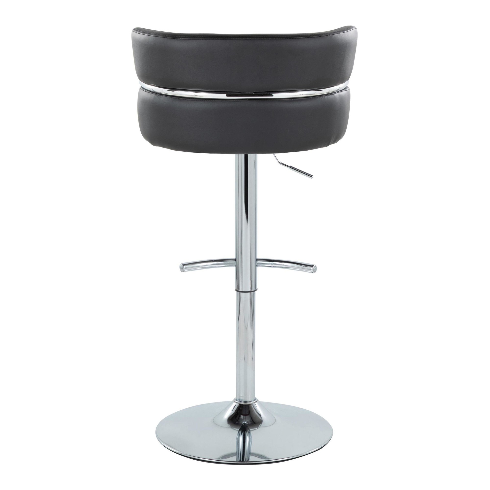 Cinch Black Faux Leather Chrome Contemporary Adjustable Barstools (Set of 2) 9 Cinch Black Faux Leather Chrome Contemporary Adjustable Barstools (Set of 2) - Image 9