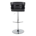Cinch Black Faux Leather Chrome Contemporary Adjustable Barstools (Set of 2) 22 Cinch Black Faux Leather Chrome Contemporary Adjustable Barstools (Set of 2)