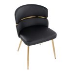 Cinch Black Faux Leather Gold Metal Glam Dining Chairs (Set of 2) 23 Cinch Black Faux Leather Gold Metal Glam Dining Chairs (Set of 2)