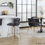 Cinch Black Faux Leather Gold Metal Glam Dining Chairs (Set of 2) 13 Cinch Black Faux Leather Gold Metal Glam Dining Chairs (Set of 2)
