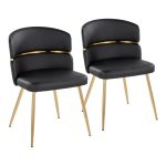Cinch Black Faux Leather Gold Metal Glam Dining Chairs (Set of 2) 17 Cinch Black Faux Leather Gold Metal Glam Dining Chairs (Set of 2)