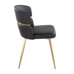 Cinch Black Faux Leather Gold Metal Glam Dining Chairs (Set of 2) 19 Cinch Black Faux Leather Gold Metal Glam Dining Chairs (Set of 2)