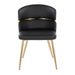 Cinch Black Faux Leather Gold Metal Glam Dining Chairs (Set of 2) 22 Cinch Black Faux Leather Gold Metal Glam Dining Chairs (Set of 2)