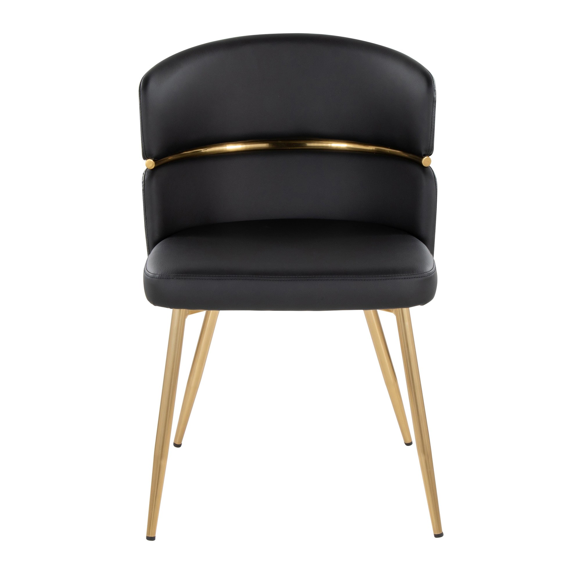 Cinch Black Faux Leather Gold Metal Glam Dining Chairs (Set of 2) 10 Cinch Black Faux Leather Gold Metal Glam Dining Chairs (Set of 2) - Image 10