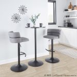 Cinch Black Metal Light Grey Contemporary Adjustable Barstools (Set of 2)