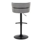Cinch Black Metal Light Grey Contemporary Adjustable Barstools (Set of 2)