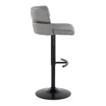 Cinch Black Metal Light Grey Contemporary Adjustable Barstools (Set of 2)