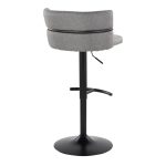 Cinch Black Metal Light Grey Contemporary Adjustable Barstools (Set of 2)