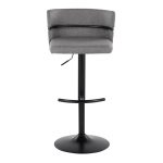 Cinch Black Metal Light Grey Contemporary Adjustable Barstools (Set of 2)