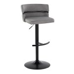 Cinch Black Metal Light Grey Contemporary Adjustable Barstools (Set of 2)