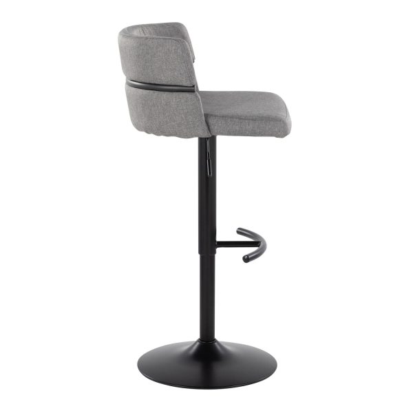 Cinch Black Metal Light Grey Contemporary Adjustable Barstools Set of 2 9