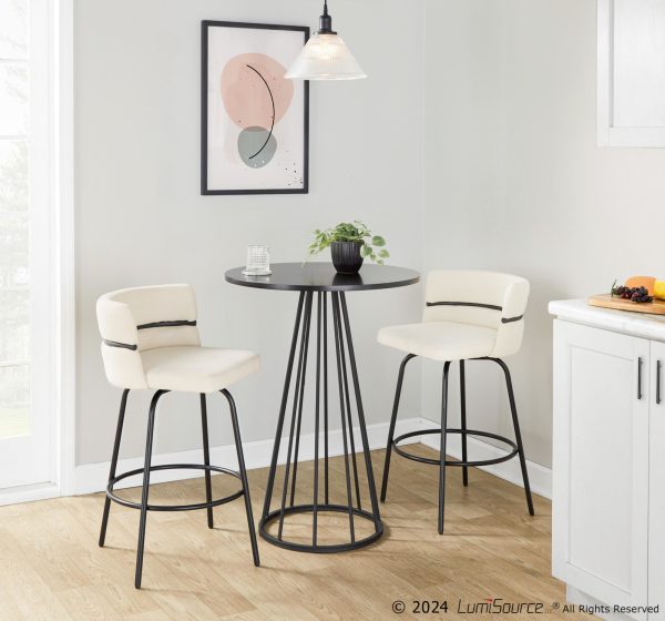Cinch Claire 26 Cream Contemporary Swivel Counter Stool Set of 2 1