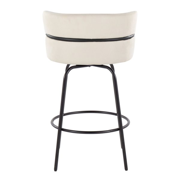 Cinch Claire 26 Cream Contemporary Swivel Counter Stool Set of 2 10