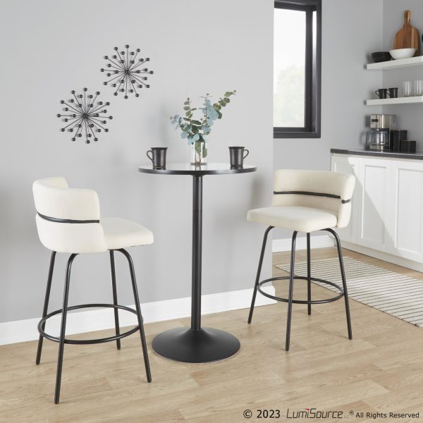 Cinch Claire 26 Cream Contemporary Swivel Counter Stool Set of 2 4