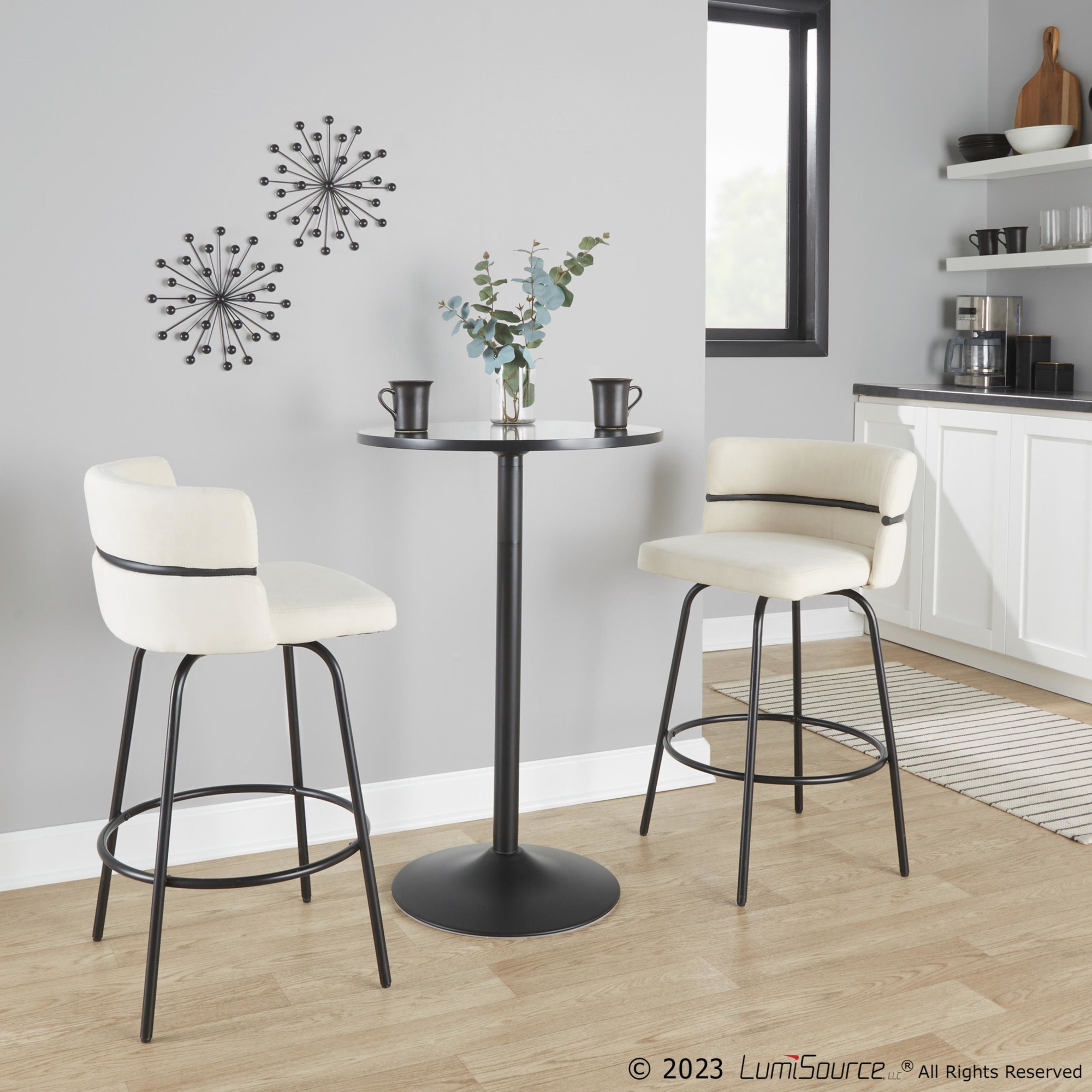 Cinch Claire 26 Cream Contemporary Swivel Counter Stool (Set of 2) 5 Cinch Claire 26 Cream Contemporary Swivel Counter Stool (Set of 2) - Image 5