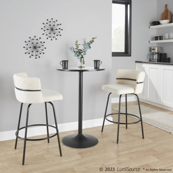 Cinch Claire 26 Cream Contemporary Swivel Counter Stool Set of 2 5