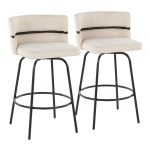 Cinch Claire 26 Cream Contemporary Swivel Counter Stool (Set of 2) 20 Cinch Claire 26 Cream Contemporary Swivel Counter Stool (Set of 2)