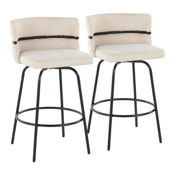 Cinch Claire 26 Cream Contemporary Swivel Counter Stool Set of 2 6