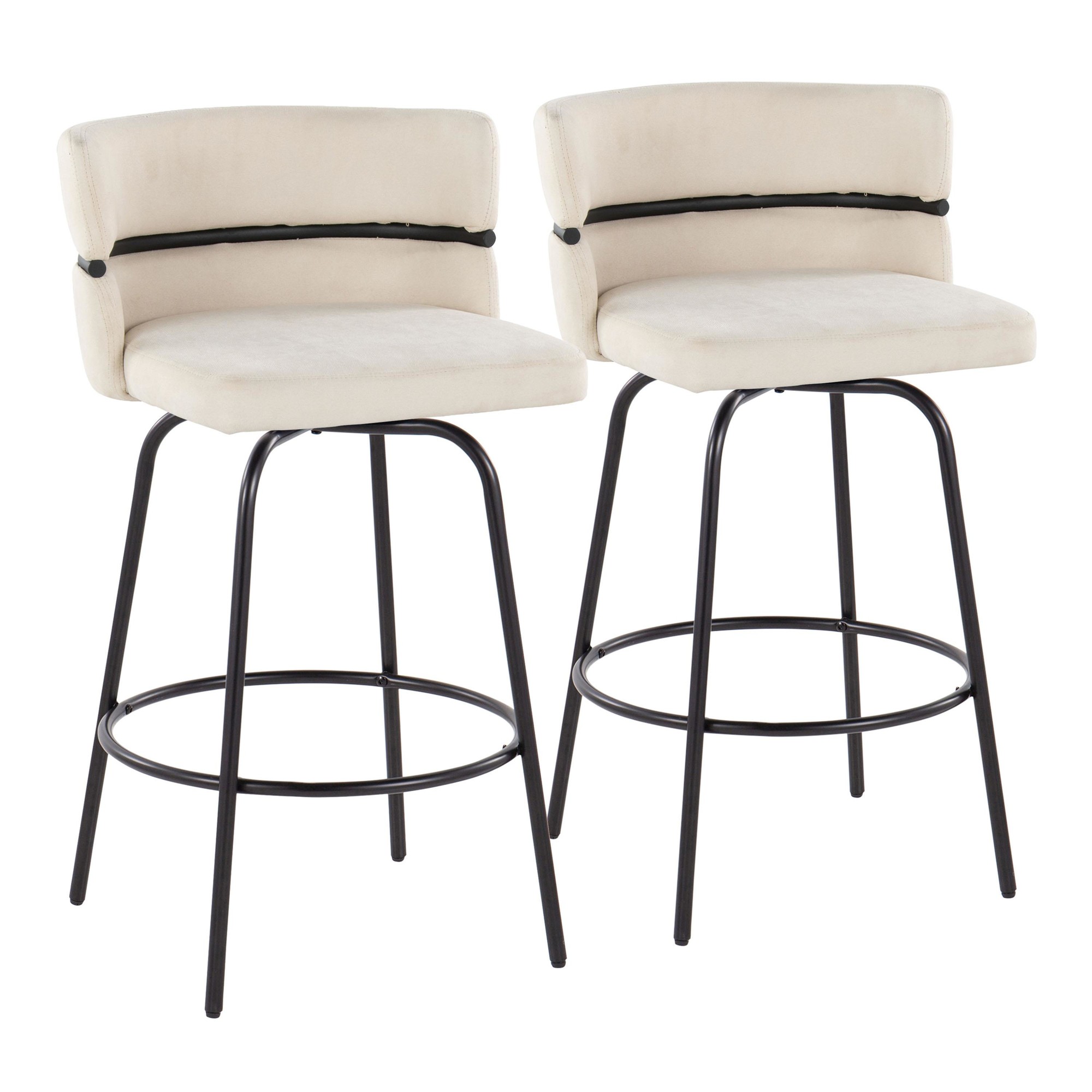 Cinch Claire 26 Cream Contemporary Swivel Counter Stool (Set of 2) 7 Cinch Claire 26 Cream Contemporary Swivel Counter Stool (Set of 2) - Image 7