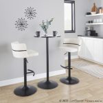 Cinch Cream Fabric Adjustable Contemporary Swivel Barstools (Set of 2) 18 Cinch Cream Fabric Adjustable Contemporary Swivel Barstools (Set of 2)