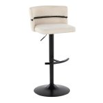 Cinch Cream Fabric Adjustable Contemporary Swivel Barstools (Set of 2) 20 Cinch Cream Fabric Adjustable Contemporary Swivel Barstools (Set of 2)