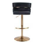 Cinch Gold and Black Velvet Adjustable Barstools (Set of 2) 28 Cinch Gold and Black Velvet Adjustable Barstools (Set of 2)