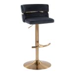 Cinch Gold and Black Velvet Adjustable Barstools (Set of 2) 29 Cinch Gold and Black Velvet Adjustable Barstools (Set of 2)