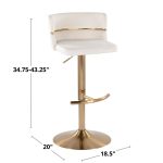 Cinch Gold and Black Velvet Adjustable Barstools (Set of 2) 33 Cinch Gold and Black Velvet Adjustable Barstools (Set of 2)