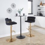 Cinch Gold and Black Velvet Adjustable Barstools (Set of 2) 22 Cinch Gold and Black Velvet Adjustable Barstools (Set of 2)