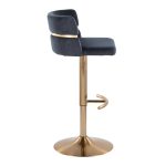 Cinch Gold and Black Velvet Adjustable Barstools (Set of 2) 25 Cinch Gold and Black Velvet Adjustable Barstools (Set of 2)