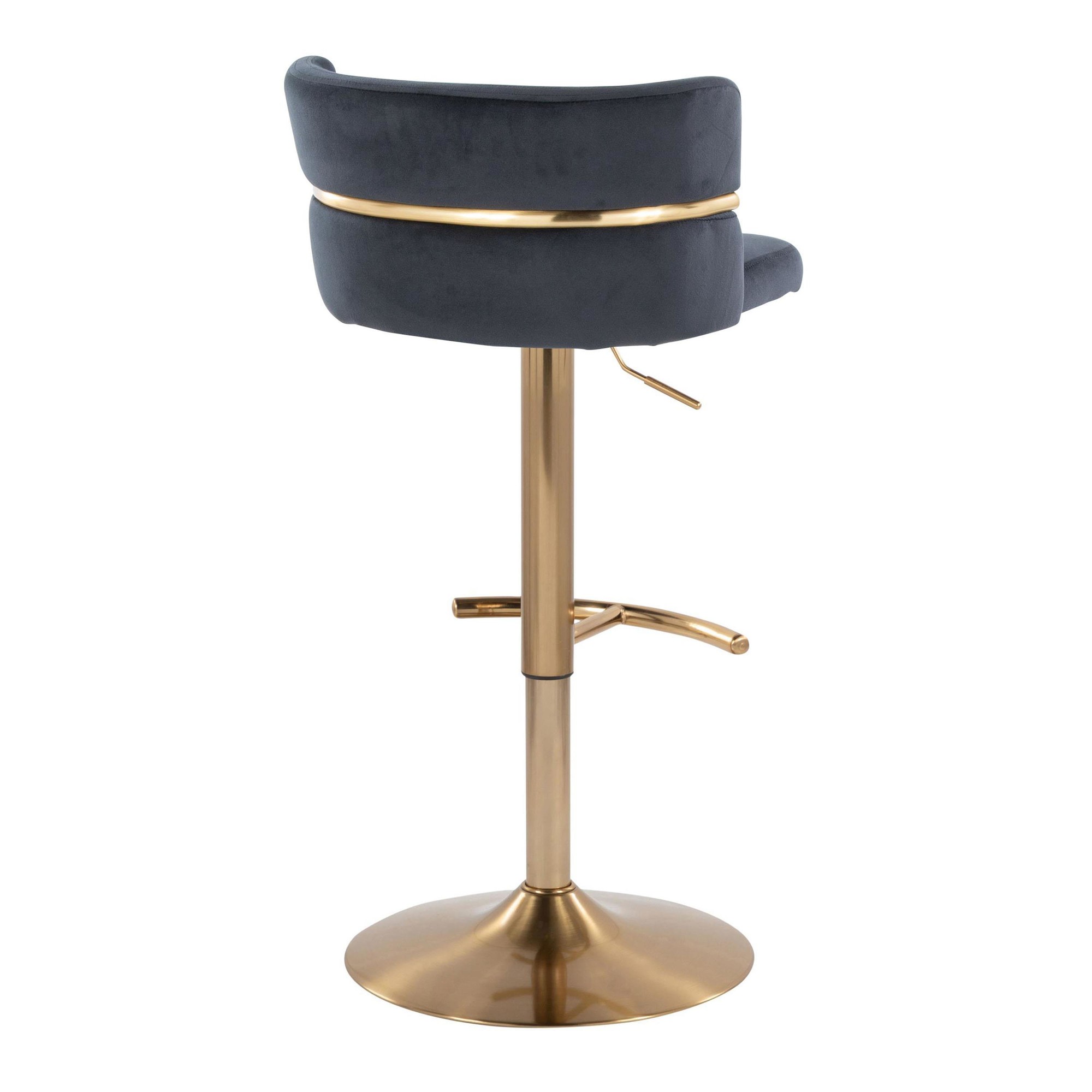 Cinch Gold and Black Velvet Adjustable Barstools (Set of 2) 9 Cinch Gold and Black Velvet Adjustable Barstools (Set of 2) - Image 9
