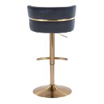 Cinch Gold and Black Velvet Adjustable Barstools (Set of 2) 27 Cinch Gold and Black Velvet Adjustable Barstools (Set of 2)
