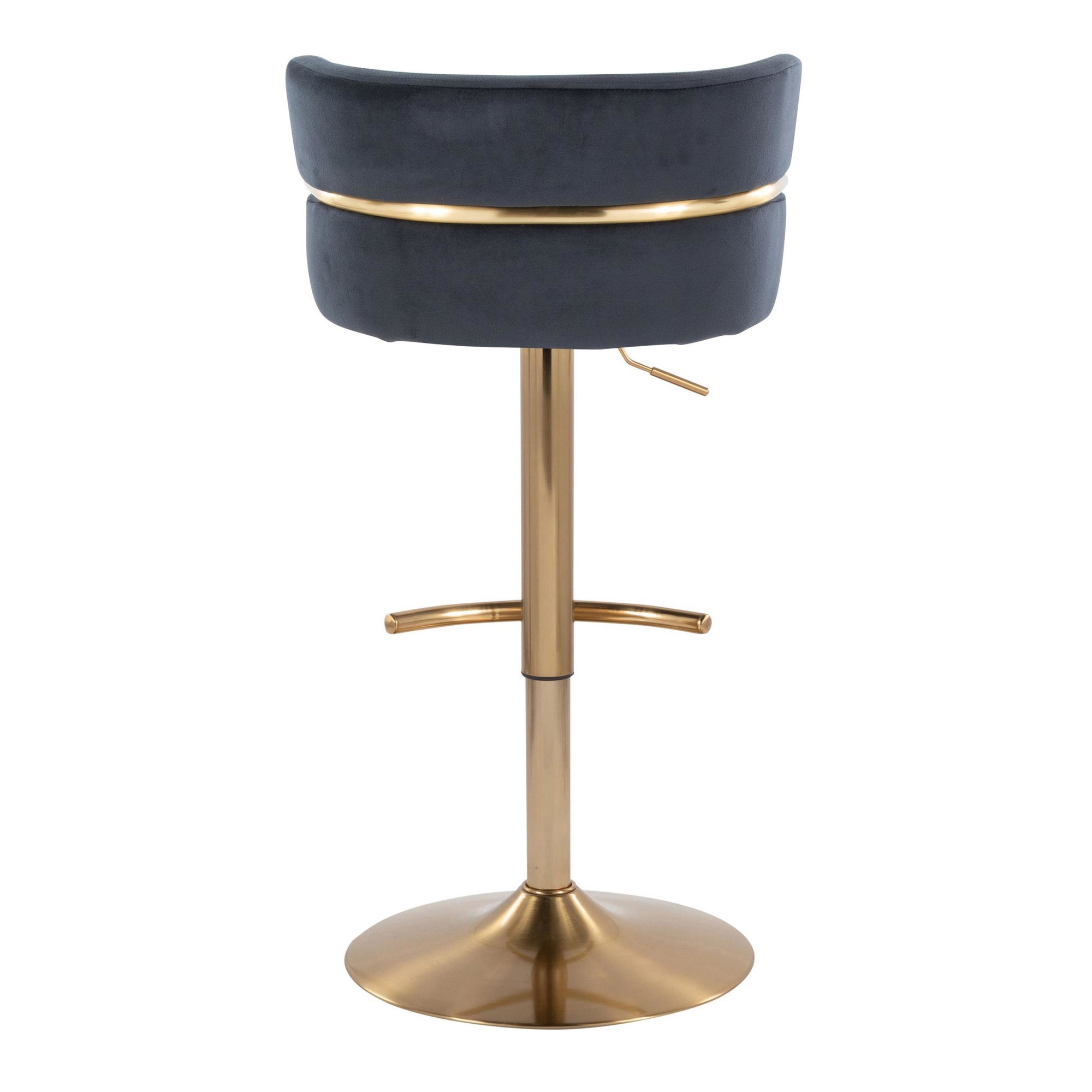 Cinch Gold and Black Velvet Adjustable Barstools (Set of 2) 10 Cinch Gold and Black Velvet Adjustable Barstools (Set of 2) - Image 10