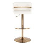 Cinch Gold and White Faux Leather Swivel Barstools (Set of 2) 23 Cinch Gold and White Faux Leather Swivel Barstools (Set of 2)