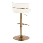 Cinch Gold and White Faux Leather Swivel Barstools (Set of 2) 21 Cinch Gold and White Faux Leather Swivel Barstools (Set of 2)
