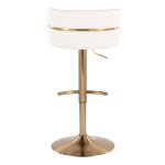Cinch Gold and White Faux Leather Swivel Barstools (Set of 2) 22 Cinch Gold and White Faux Leather Swivel Barstools (Set of 2)