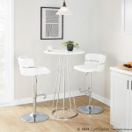 Cinch White Faux Leather Chrome Contemporary Swivel Barstools (Set of 2) 15 Cinch White Faux Leather Chrome Contemporary Swivel Barstools (Set of 2)