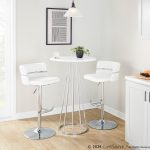 Cinch White Faux Leather Chrome Contemporary Swivel Barstools (Set of 2) 16 Cinch White Faux Leather Chrome Contemporary Swivel Barstools (Set of 2)