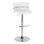 Cinch White Faux Leather Chrome Contemporary Swivel Barstools (Set of 2) 18 Cinch White Faux Leather Chrome Contemporary Swivel Barstools (Set of 2)