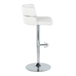 Cinch White Faux Leather Chrome Contemporary Swivel Barstools (Set of 2) 19 Cinch White Faux Leather Chrome Contemporary Swivel Barstools (Set of 2)